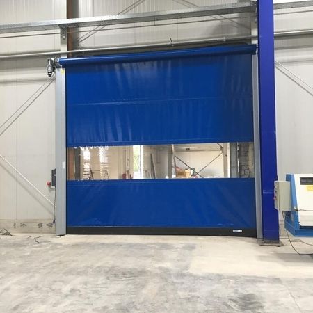 Seuster Schnelllauftor S 2010 SEL, RAL 5010, mit Fensterelement